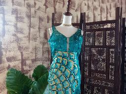 [DOG002] Silk Batik Designer Wear Mini Dress